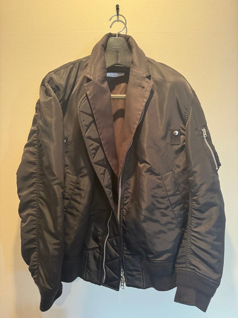 【美品・希少】sacaiサカイ　SCM-011　サイズ3 MA-1 ブラック