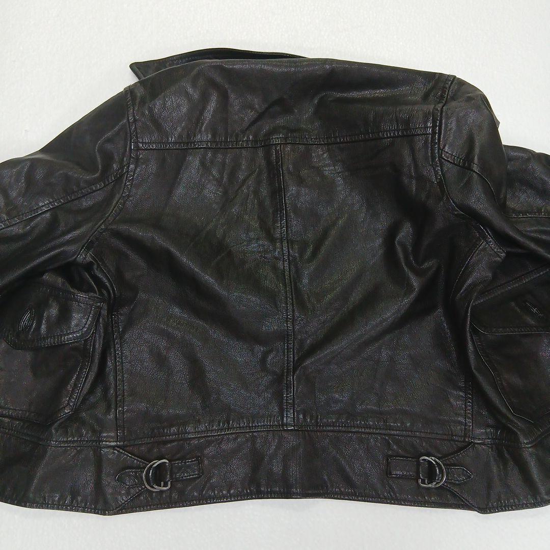kurin umii908 ゴードレザー ブラックジャケットドット裏地美品