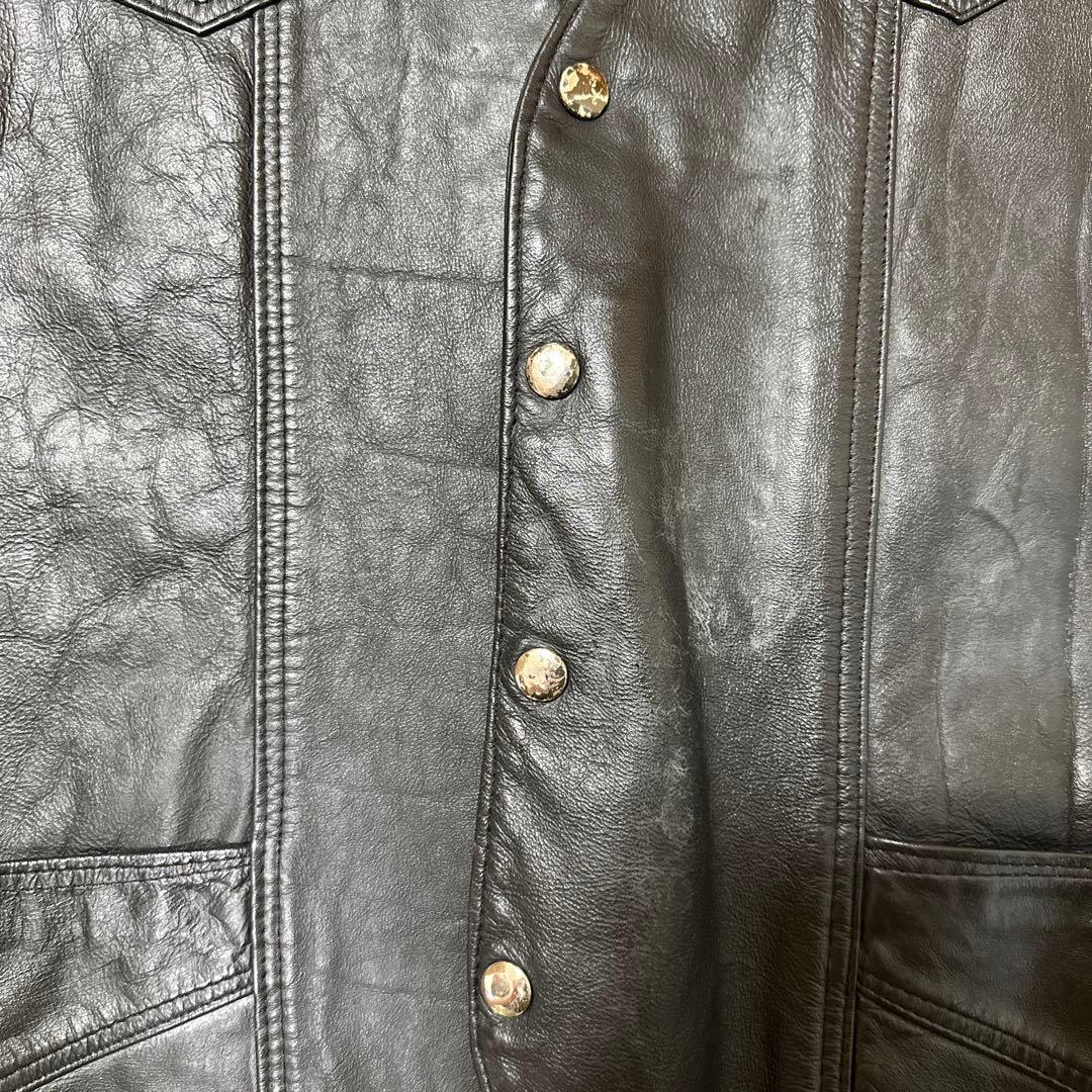 本革 黒 ノースリーブベスト Mサイズ