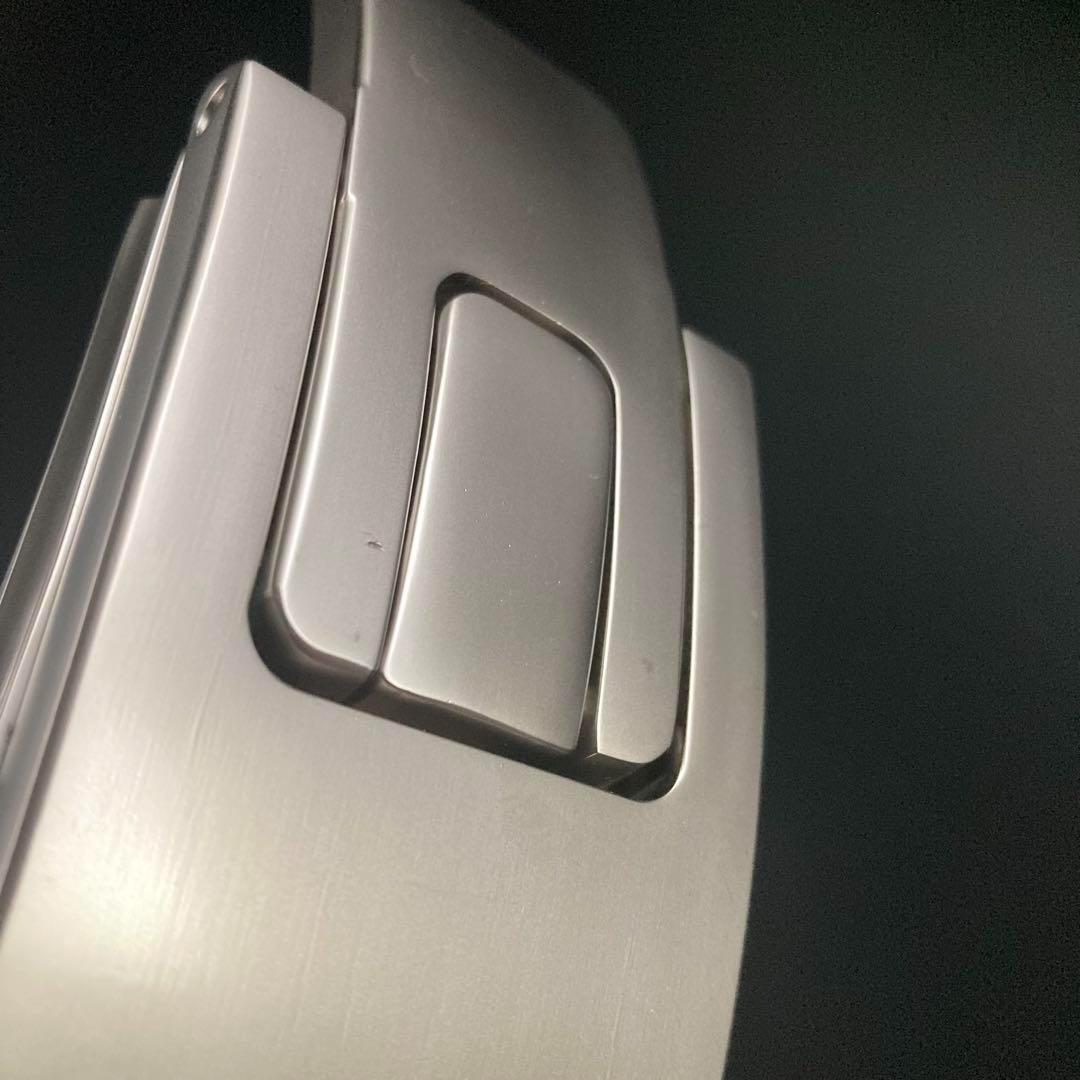 【訳あり】パワーベルト レバーアクション 本革 グレー×マット銀 可変式