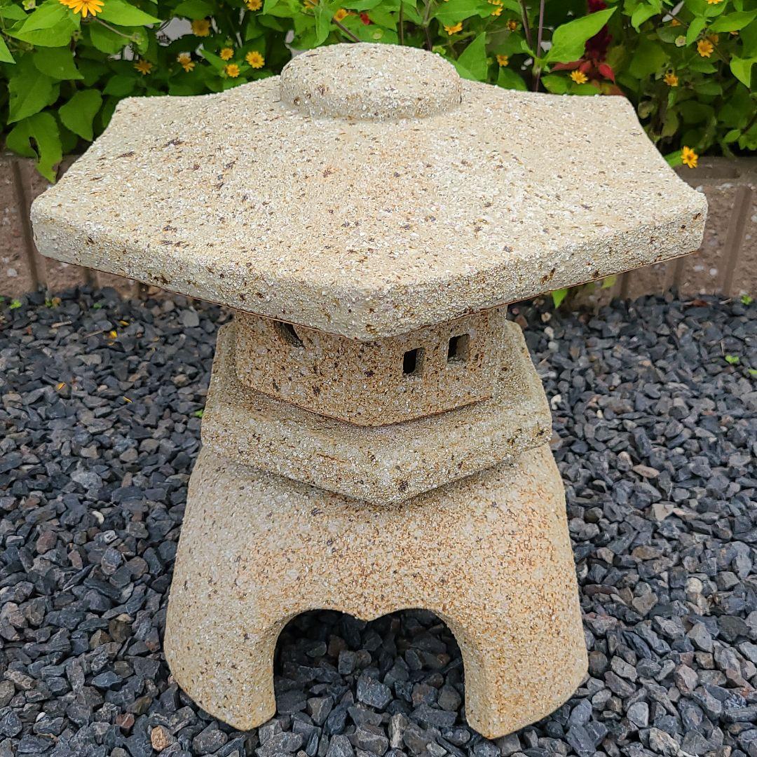 信楽焼陶器 置物 雪見灯籠  高さ４２cm