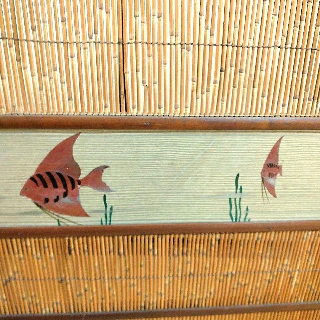 衝立　二枚嵌め替式　①葦簀(よしず)張り　②襖絵(リバーシブル)