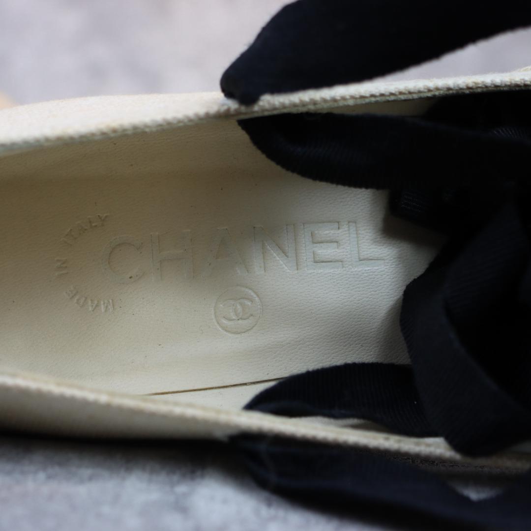 CHANEL シャネル ウェッジソール パンプス ココマーク スタッズ 箱付き