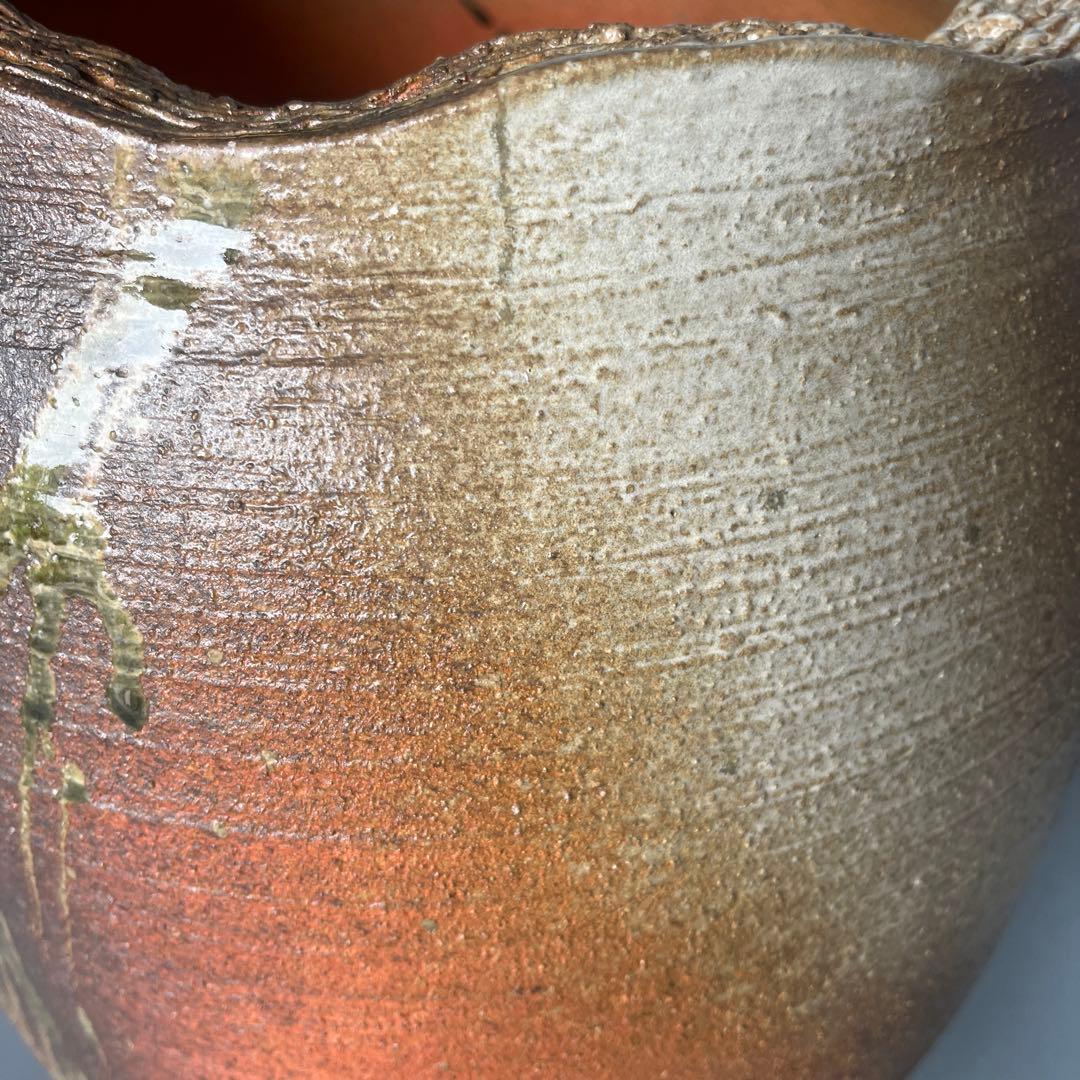 信楽焼傘立て  灰釉掛け流し 高さ42cm