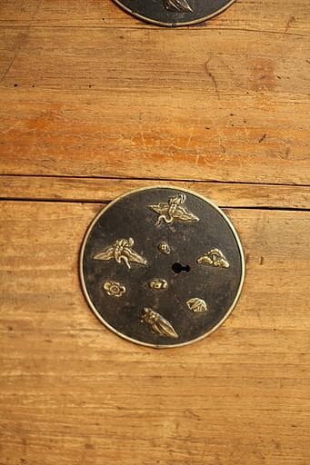 味のある丸金具時代箪笥　桐箪笥　抽斗2段　タンス　収納　古家具　古民家　時代家具