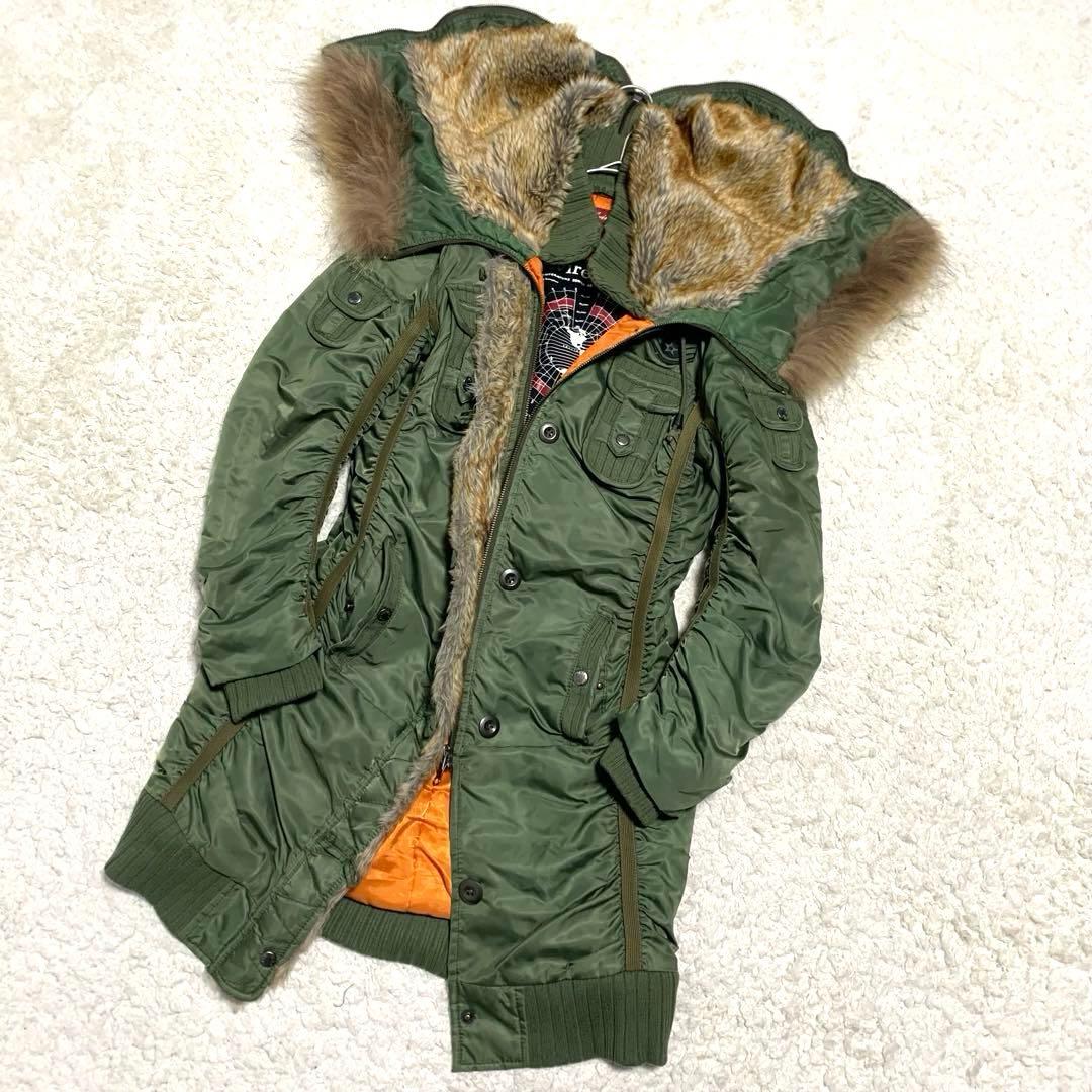 未使用 リアルファー ボア ロング L-2B アヴィレックス フライトジャケット