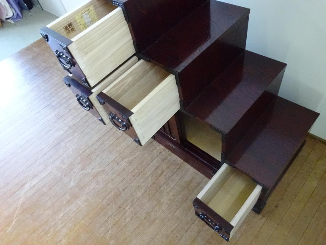 吉野民芸　30　階段箪笥　（右）欅材　和モダン　美品