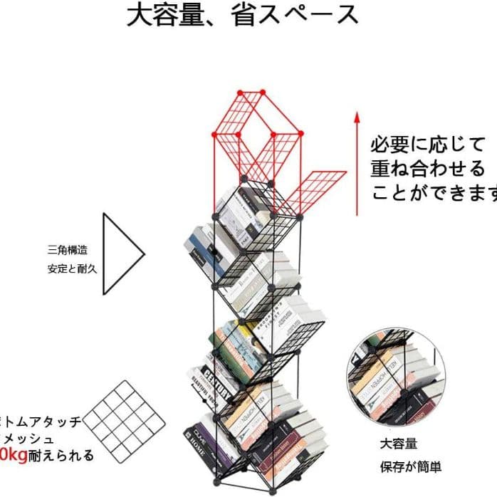 11層の本棚 金属製の垂直の本棚 小さなスペースの本棚 コンパクトな収納用