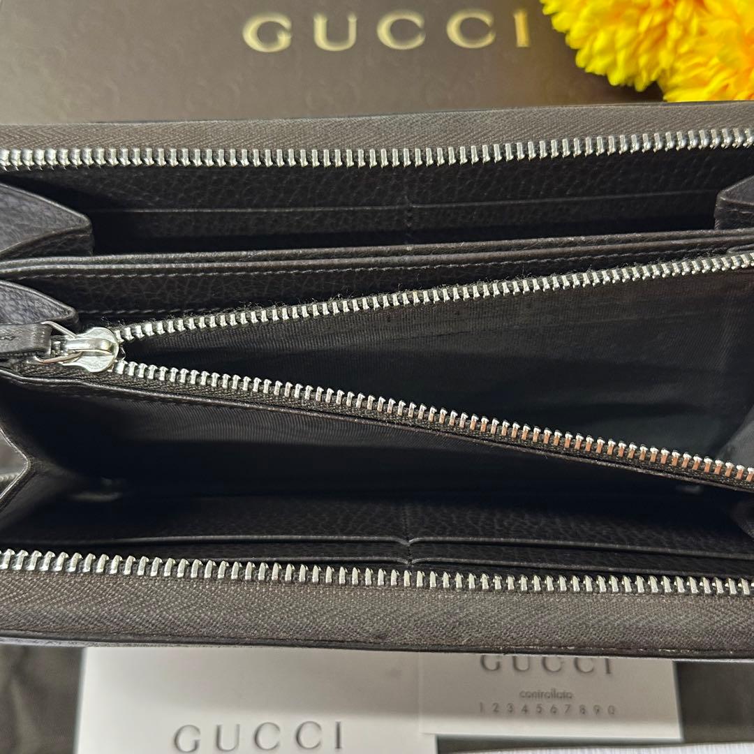 超良品‼️ グッチ　GUCCI 財布　長財布　シグネチャー　ラウンドファスナー