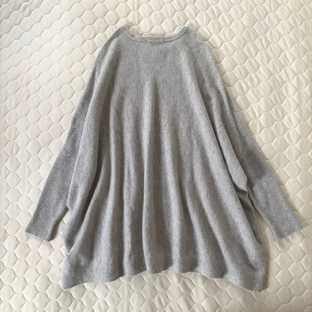 【美品】BEARDSLEY ビッグショートクルーネックニット　グレー　FREE
