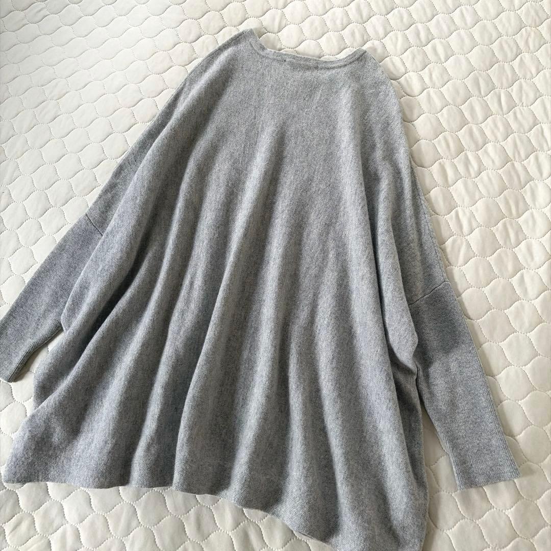 【美品】BEARDSLEY ビッグショートクルーネックニット　グレー　FREE