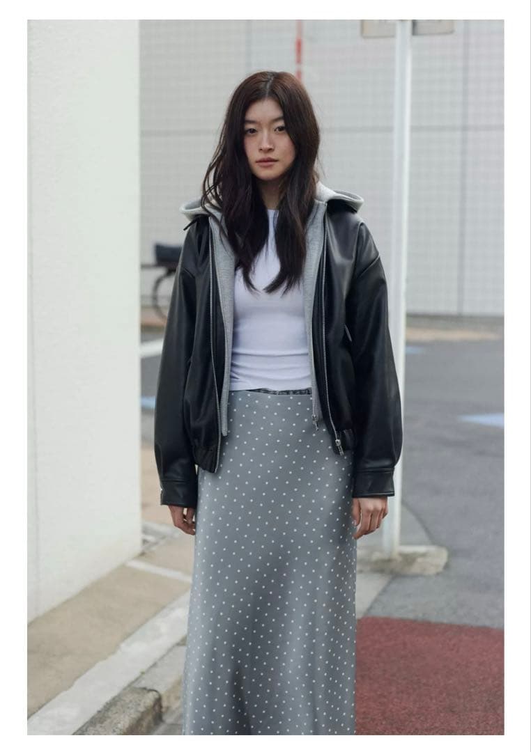 完売品⭐︎ZARA コントラストフェイクレザージャケット M ブラック