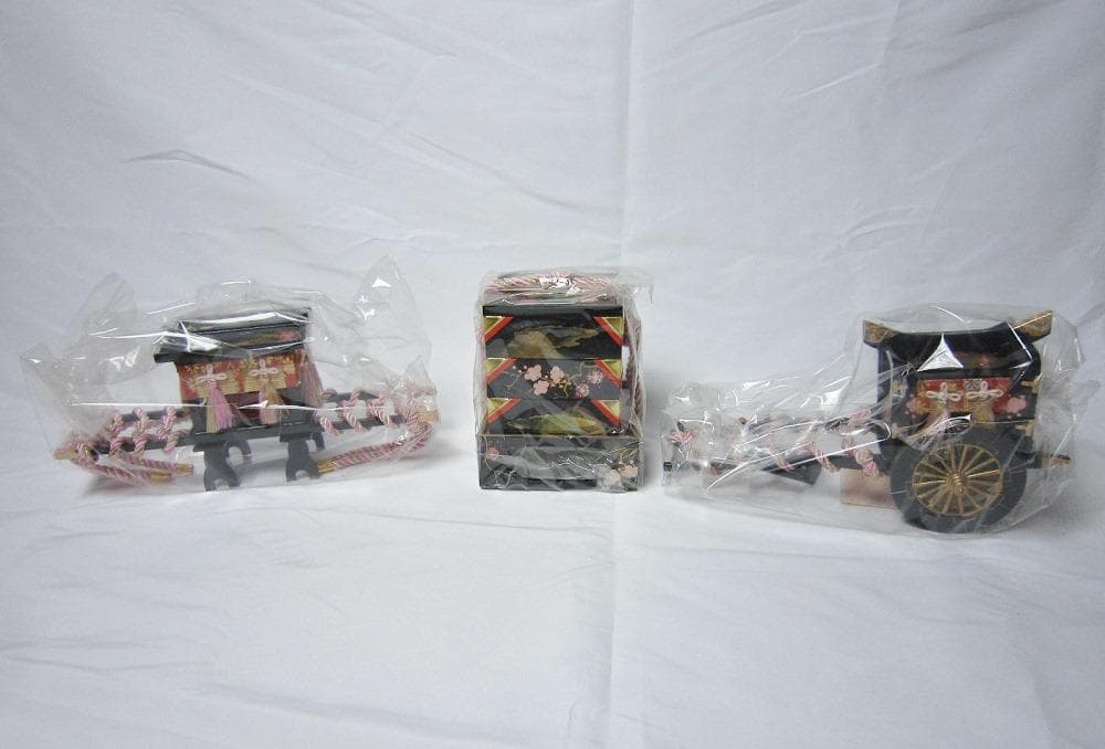 雛道具 木製38号 6点セット「里」小梅 蒔絵付