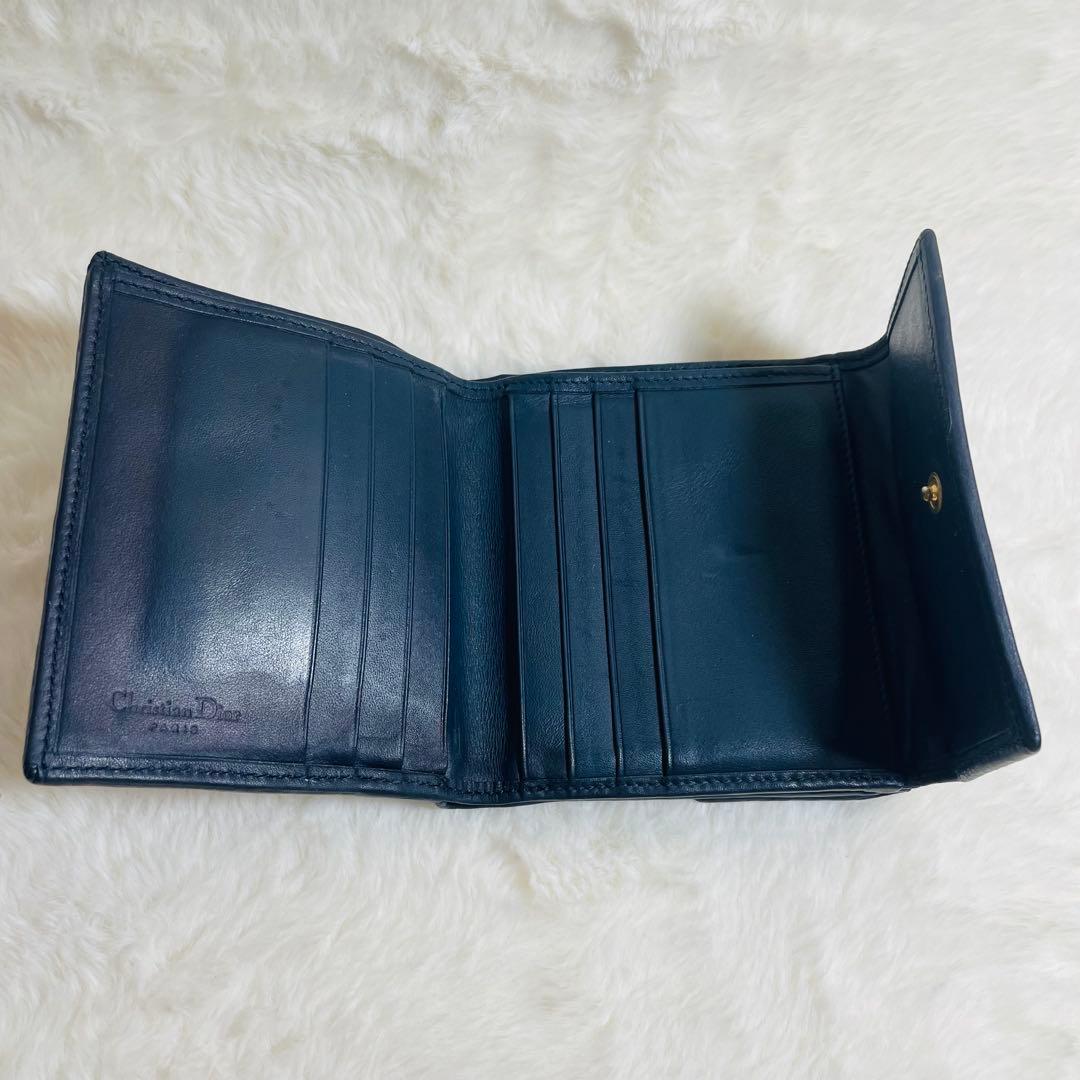 ChristianDior 正規品Wホック折り財布 トロッター キャンバス地