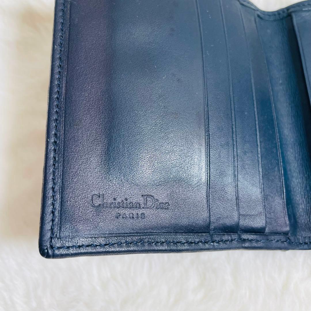 ChristianDior 正規品Wホック折り財布 トロッター キャンバス地