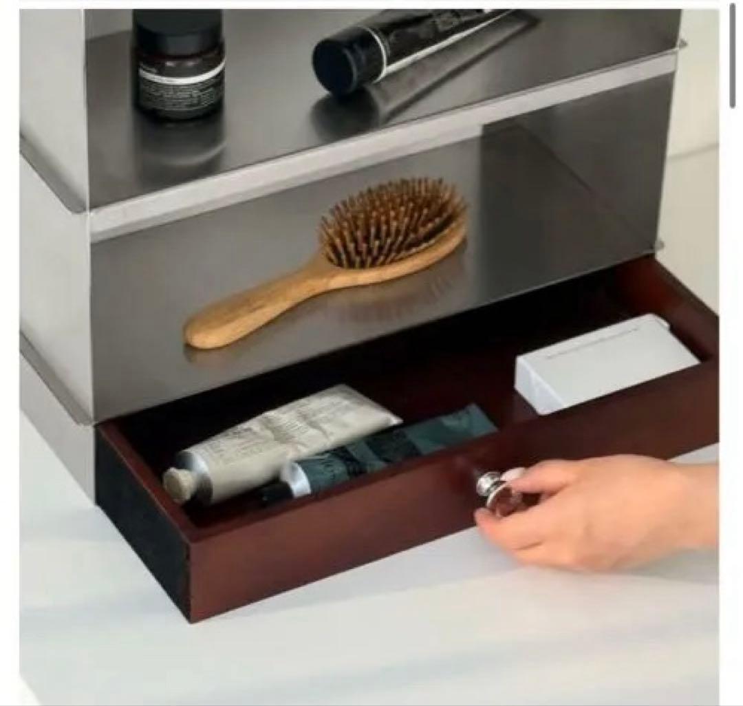 ART OF BLACK 木製引き出し付き ステンレス製 ラック