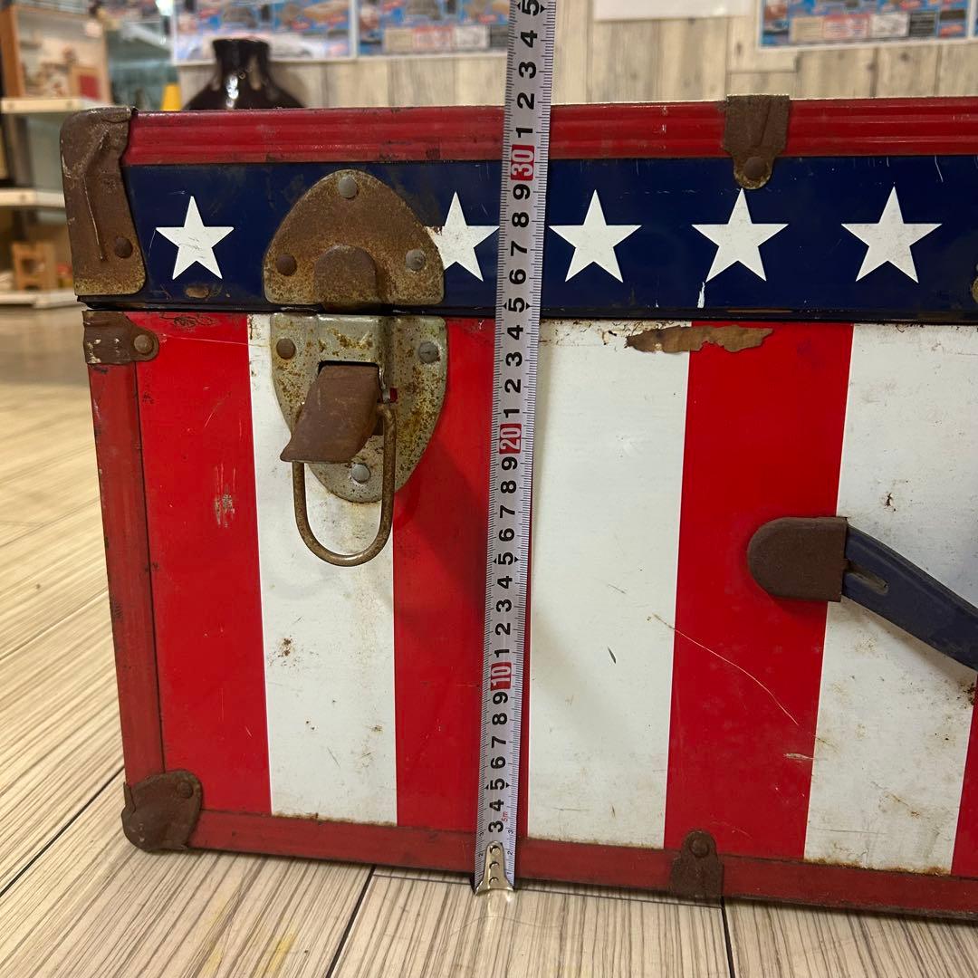 アメリカン　ヴィンテージ　家具　アメリカ国旗　星条旗　トランク　ボックス
