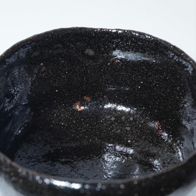 小川長楽　黒茶碗　共箱　茶道具　抹茶碗　濃茶　楽焼