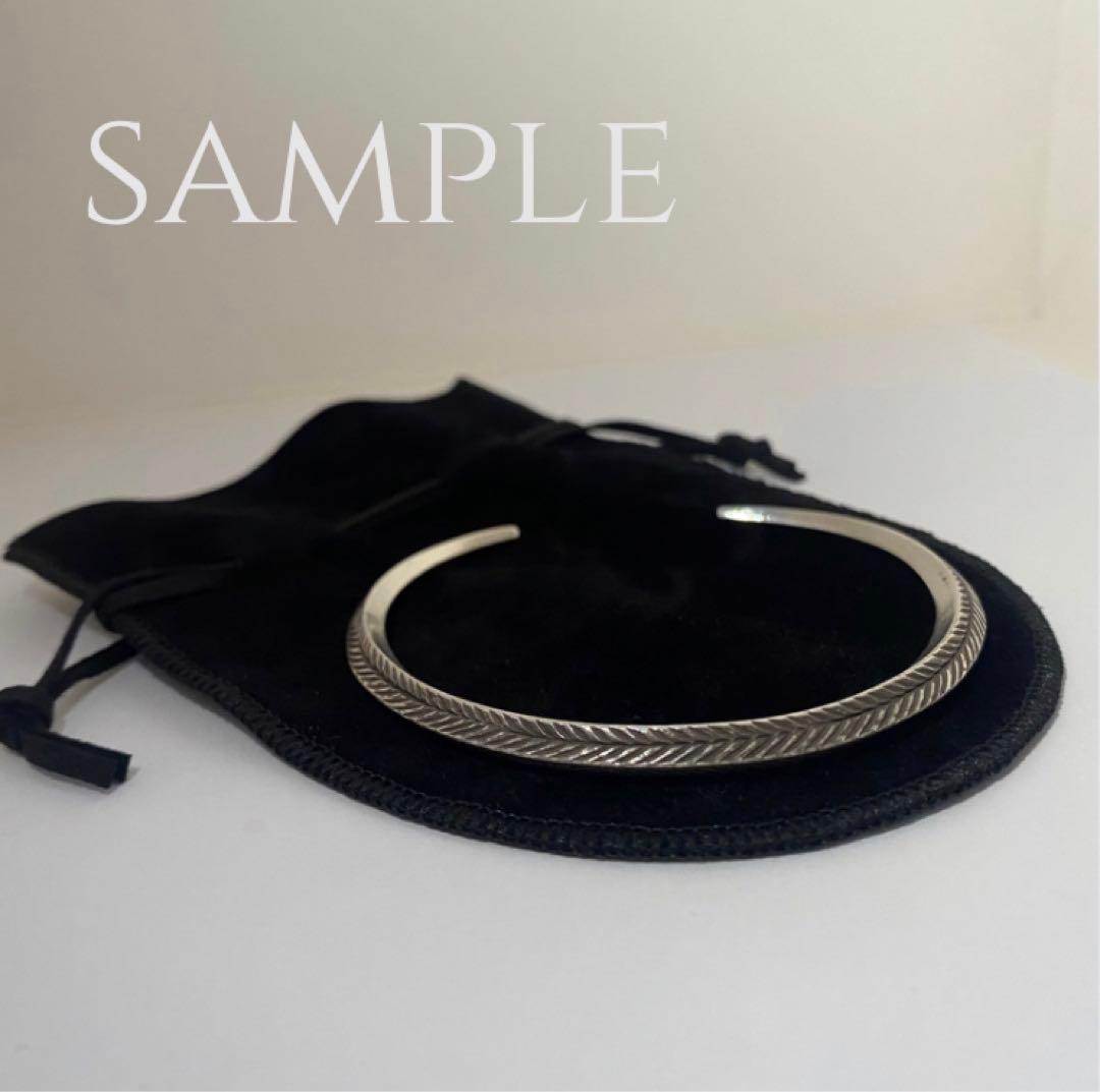 1002 カレン　シルバー　バングル　ブレスレット　ハンドメイド　布袋付　925