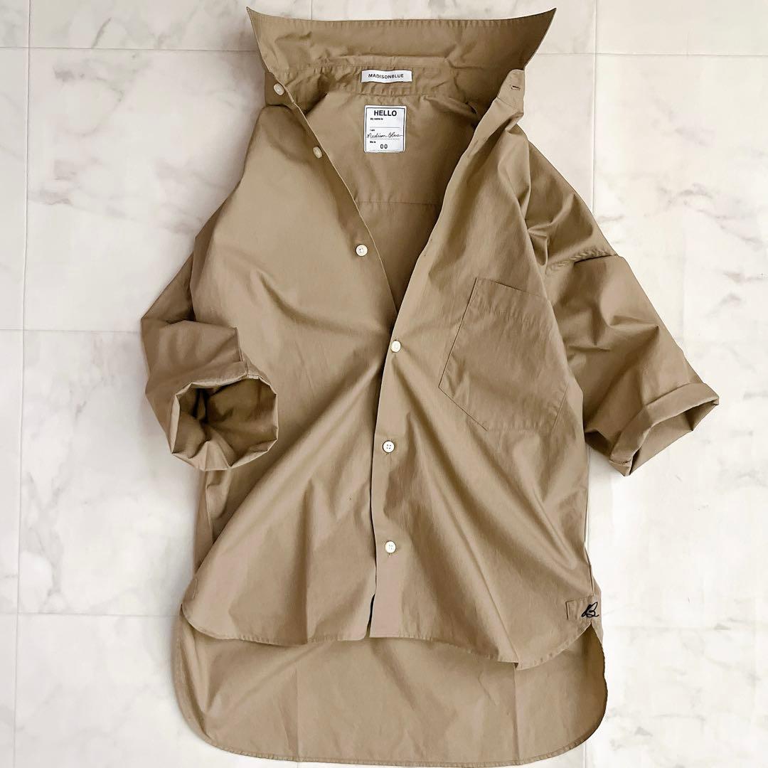 ひろみ様 マディソンブルー コットン 半袖 シャツブラウス ベージュ XS