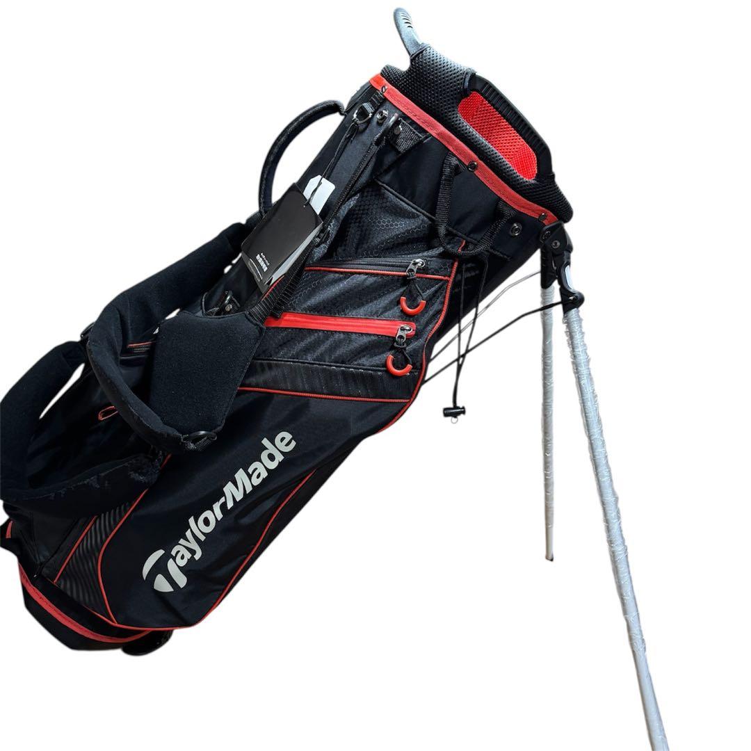 【極美品】TaylorMadeテーラーメイド　キャディバッグ　ゴルフ　黒×レッド