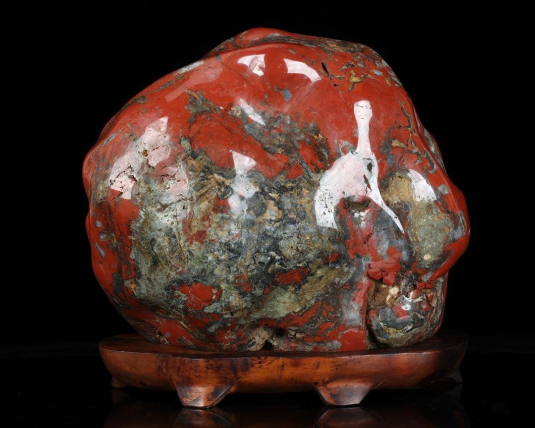 【希少・美石】佐渡 錦紅石 錦石 赤玉石　赤石 水石 原石 鑑賞石 25.8kg