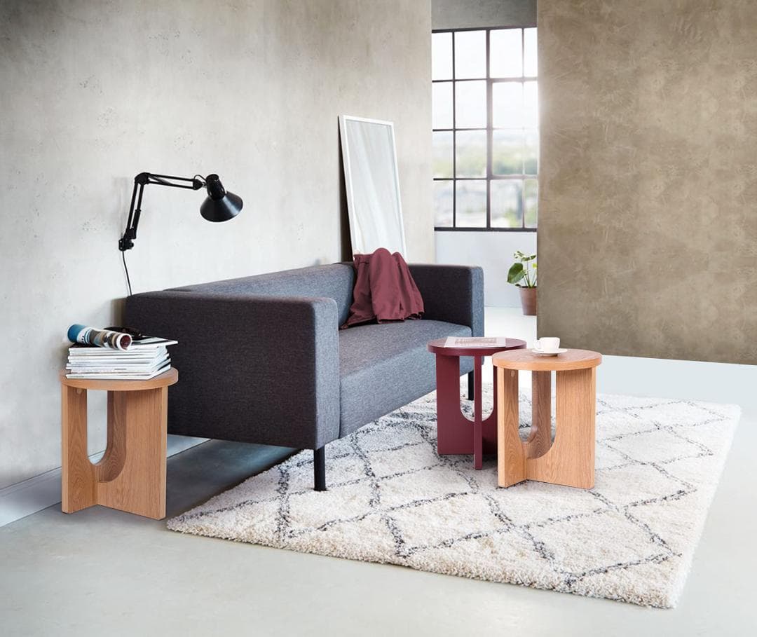 木製 洗練された天然木製サイドテーブル ナチュラル