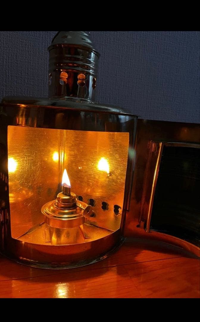 ビンテージ航海灯　右舷・左舷セット　オール真鍮製　マリンランプ