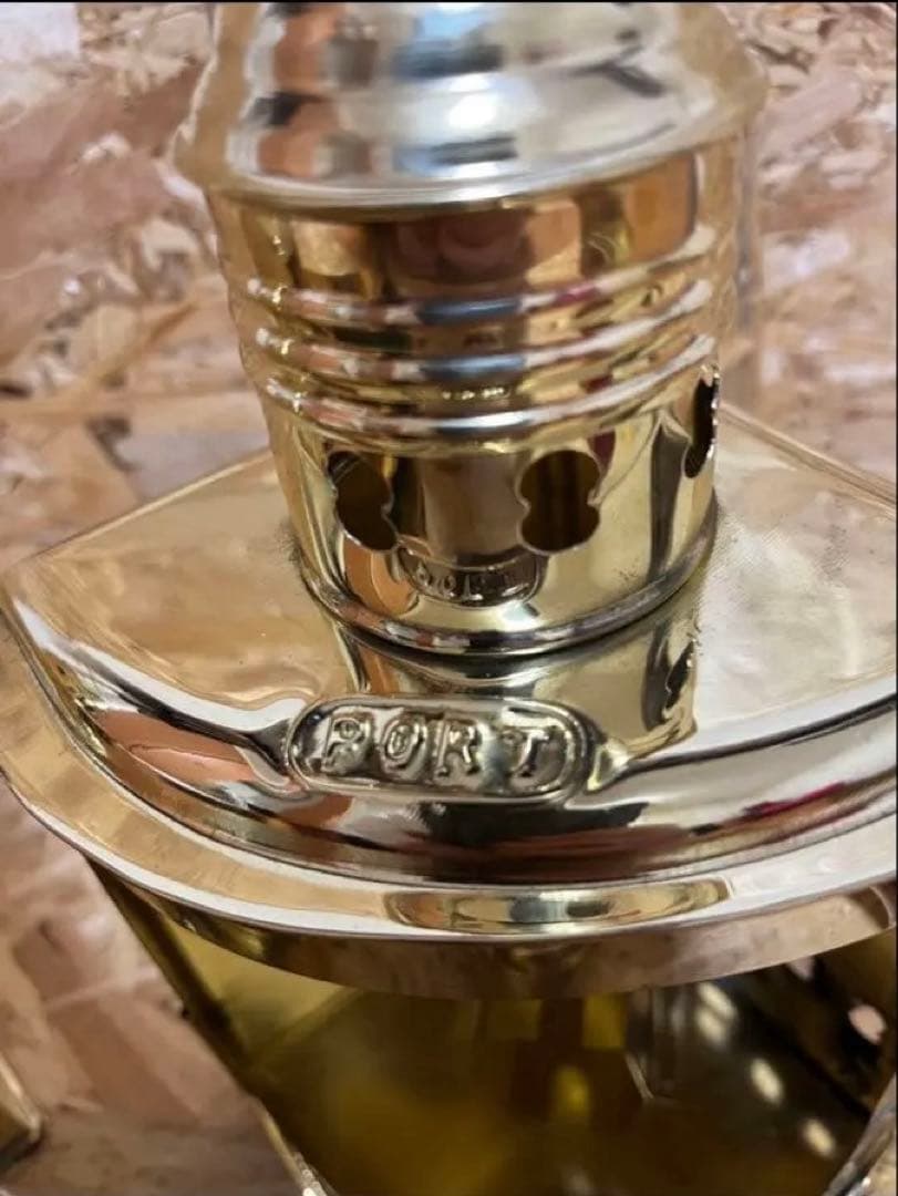 ビンテージ航海灯　右舷・左舷セット　オール真鍮製　マリンランプ