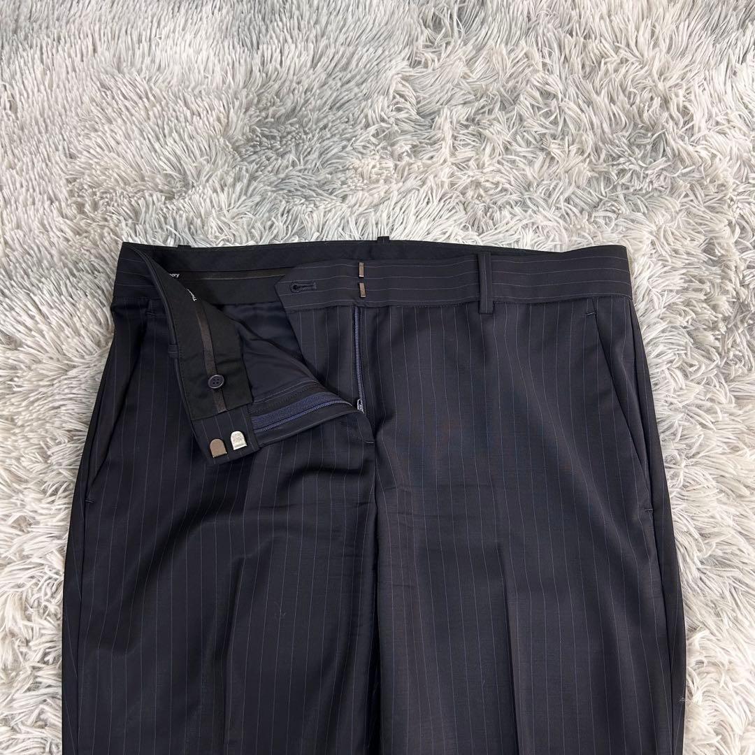 m6187【美品 現行タグ セオリー】パンツスーツ上下 ストライプ 黒 6 XL