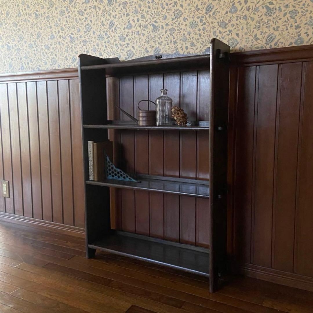 アンティーク　古い本棚　レトロ　楔棚　オープンラック　くさび棚