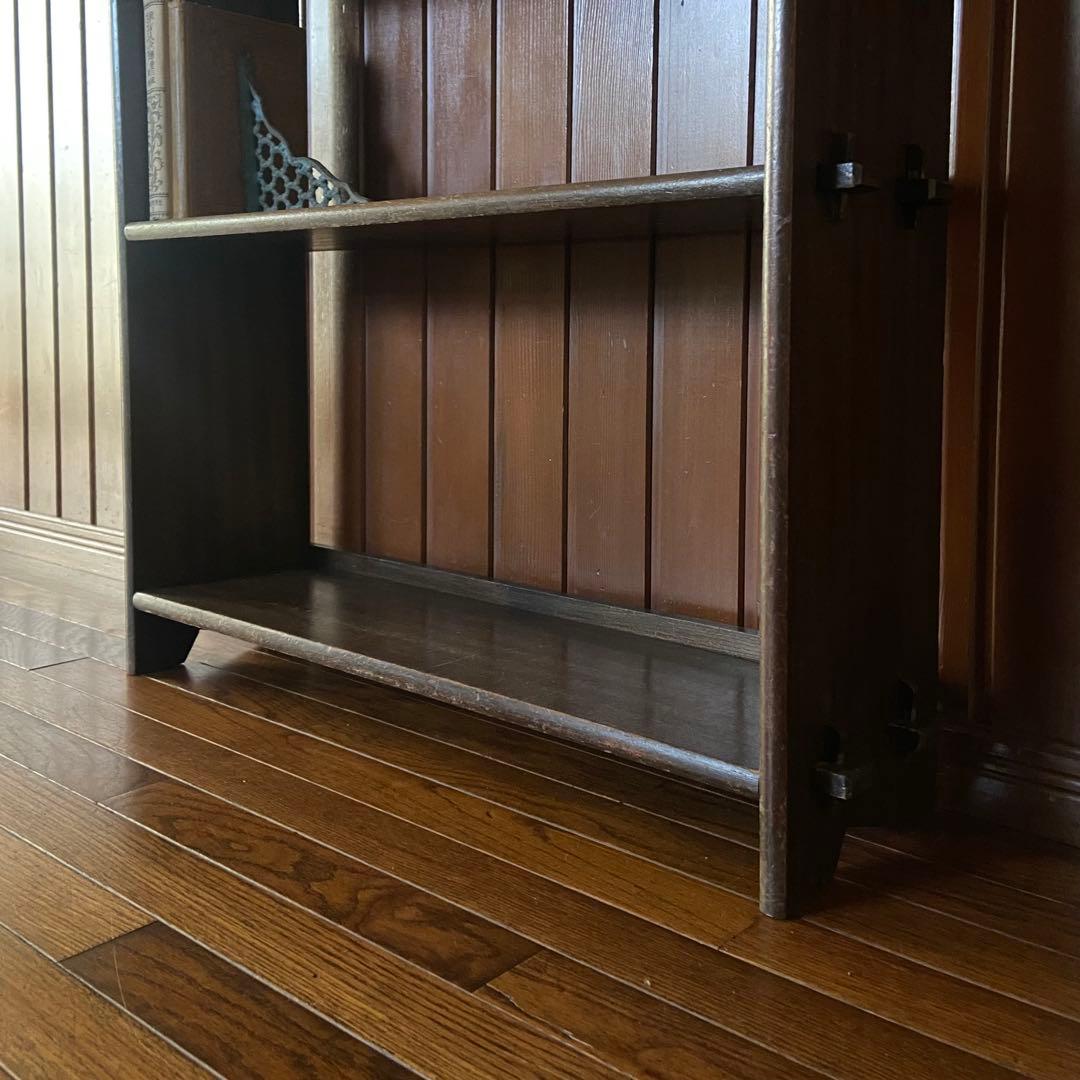 アンティーク　古い本棚　レトロ　楔棚　オープンラック　くさび棚
