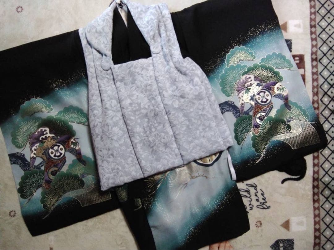 男の子用・3歳向け・表側正絹・被覆とお着物のセットです