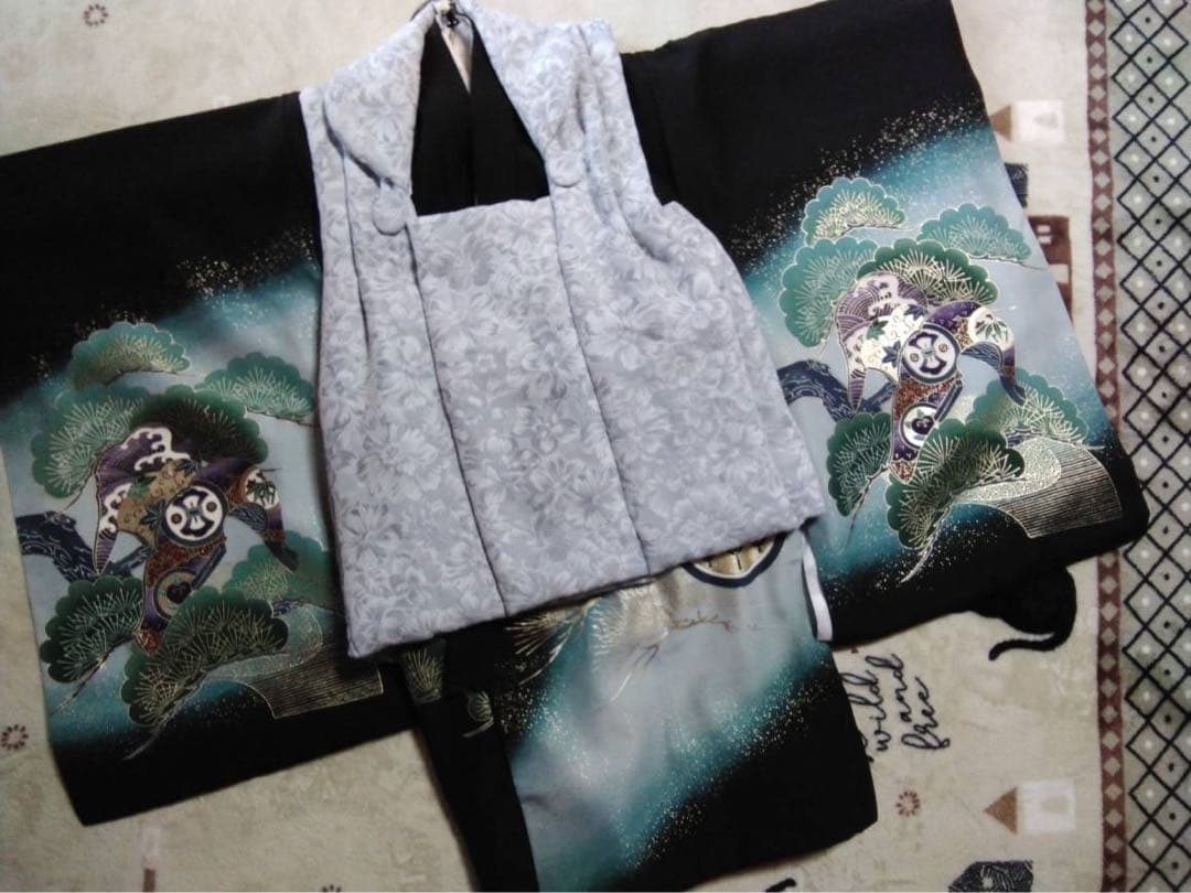 男の子用・3歳向け・表側正絹・被覆とお着物のセットです