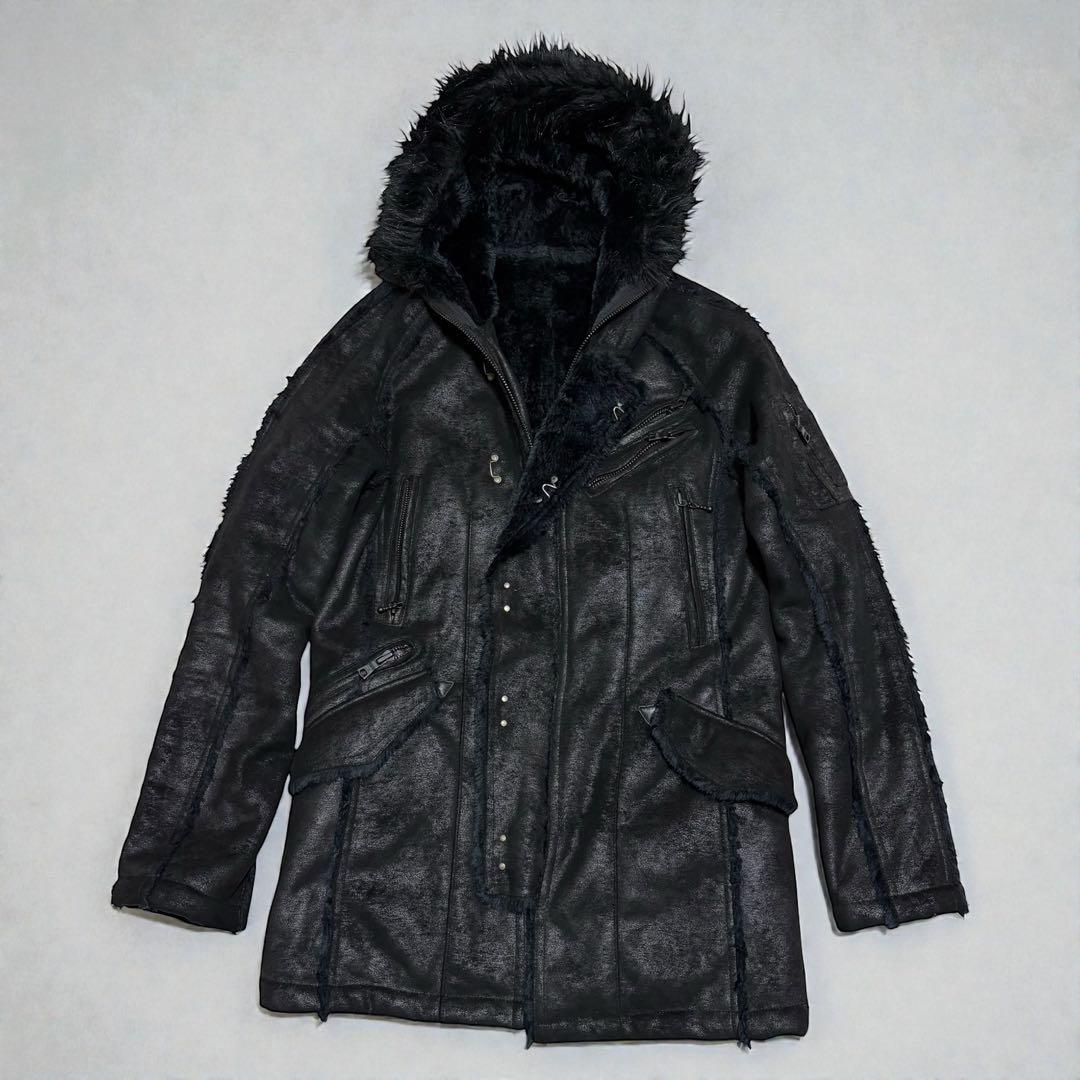 ジャケット・アウター 00s fuga Mouton leather fur jacket coat