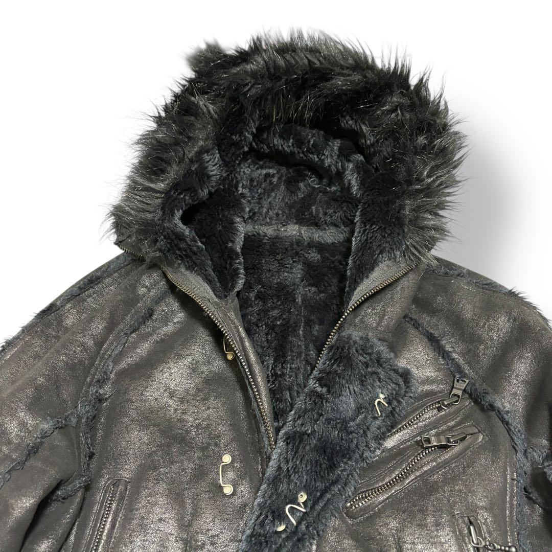 ジャケット・アウター 00s fuga Mouton leather fur jacket coat