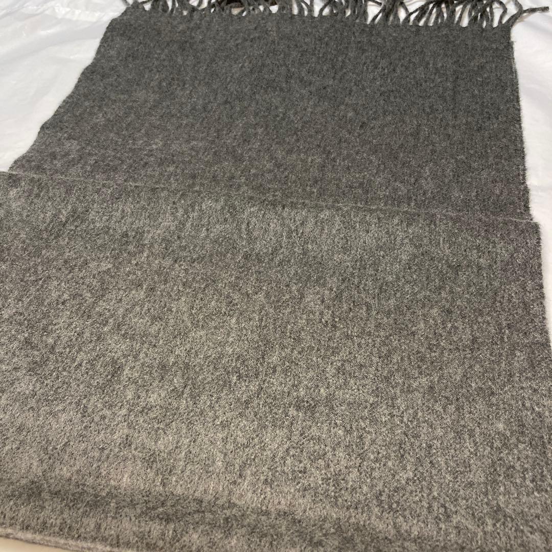 美品 ジョンストンズ カシミヤ100％ 中判ストール ミッドグレー 国内正規品