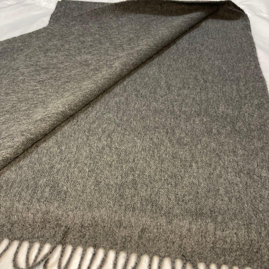美品 ジョンストンズ カシミヤ100％ 中判ストール ミッドグレー 国内正規品
