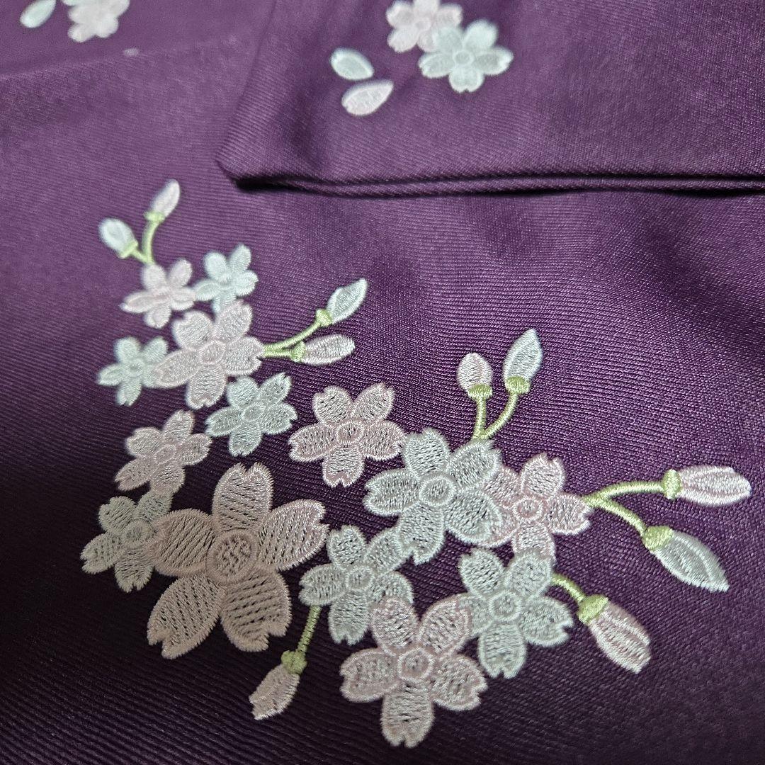美品　キャサリンコテージ　袴セット　160　紺和柄　紫袴　花柄　卒服