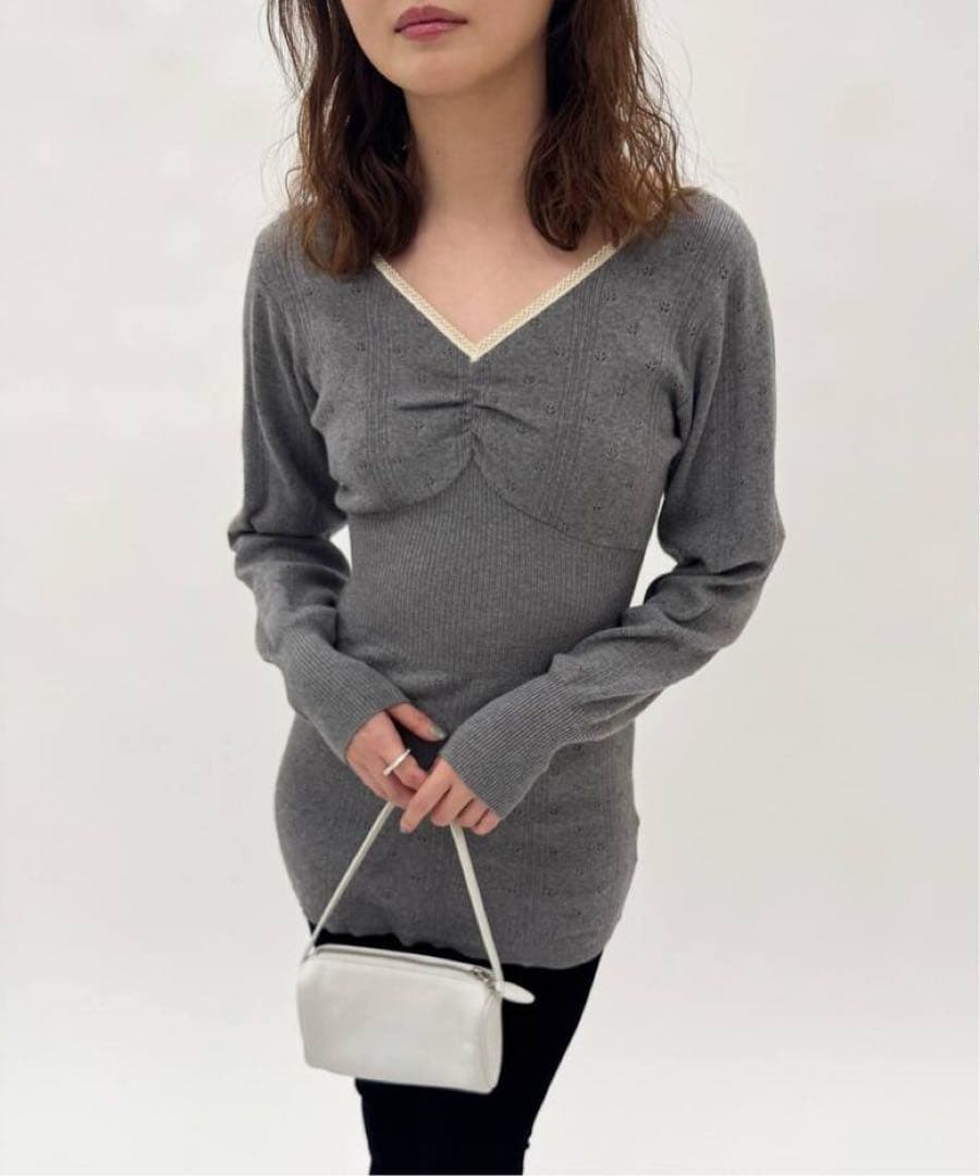 新品タグ付き　EDIT.FOR LULU アイレットニット　グレー