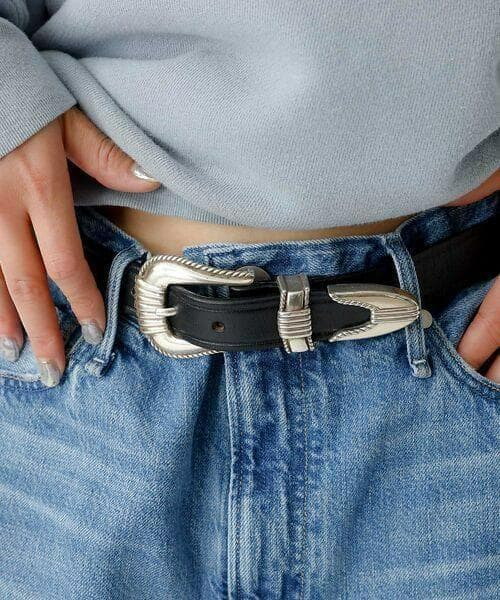 TORY LEATHER WESTERN BELT 36 新品 USA製 本革