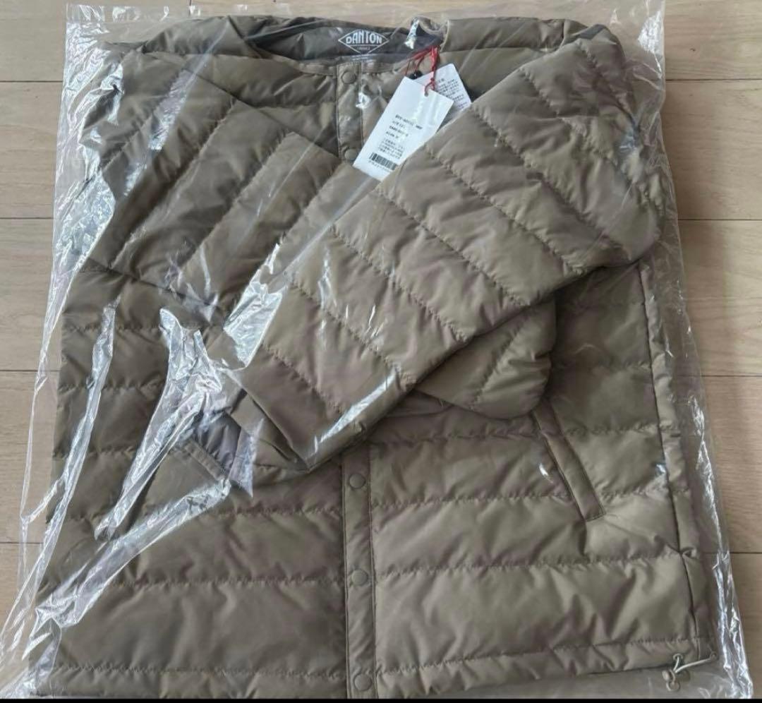 新品　DANTON ダントンインナージャケット ノーカラー　サンドベージュ