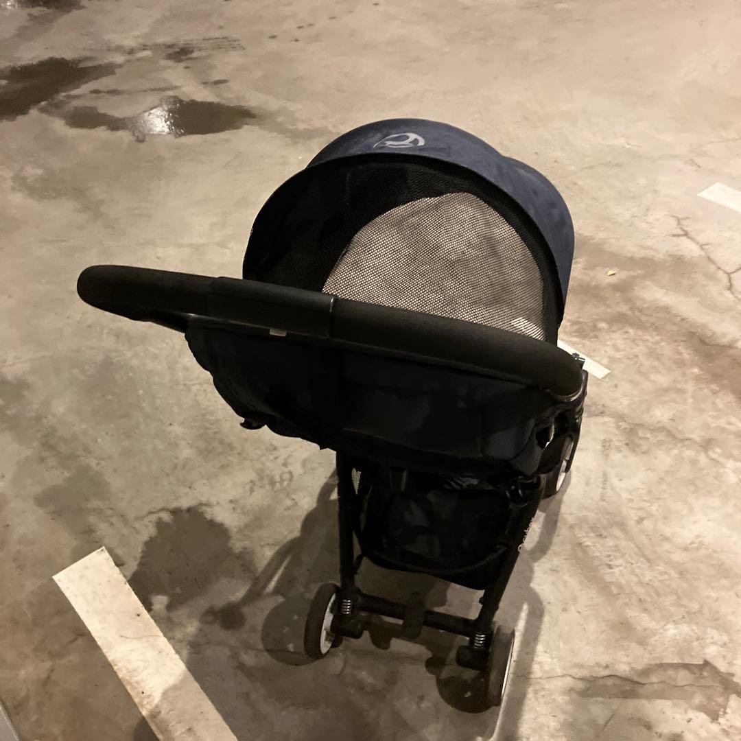 Cybex EASY S ネイビー ベビーカー 折りたたみ式　レインカバー付