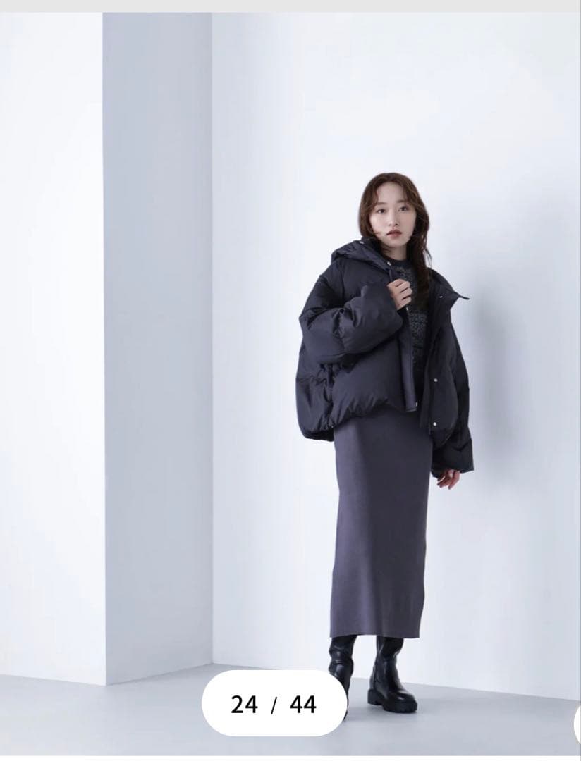 NATURAL BEAUTY BASIC ショートフードダウン　ブラックS