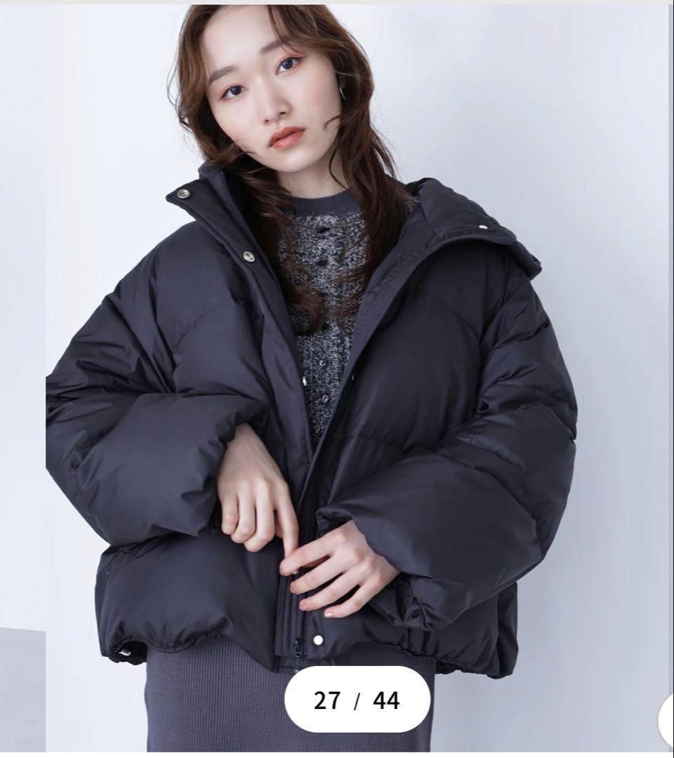 NATURAL BEAUTY BASIC ショートフードダウン　ブラックS