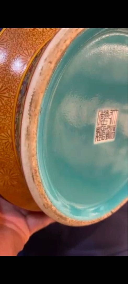 中国大清乾隆年製款洋彩軋道花鳥棒槌瓶サイズ高さ約42cm径19cm