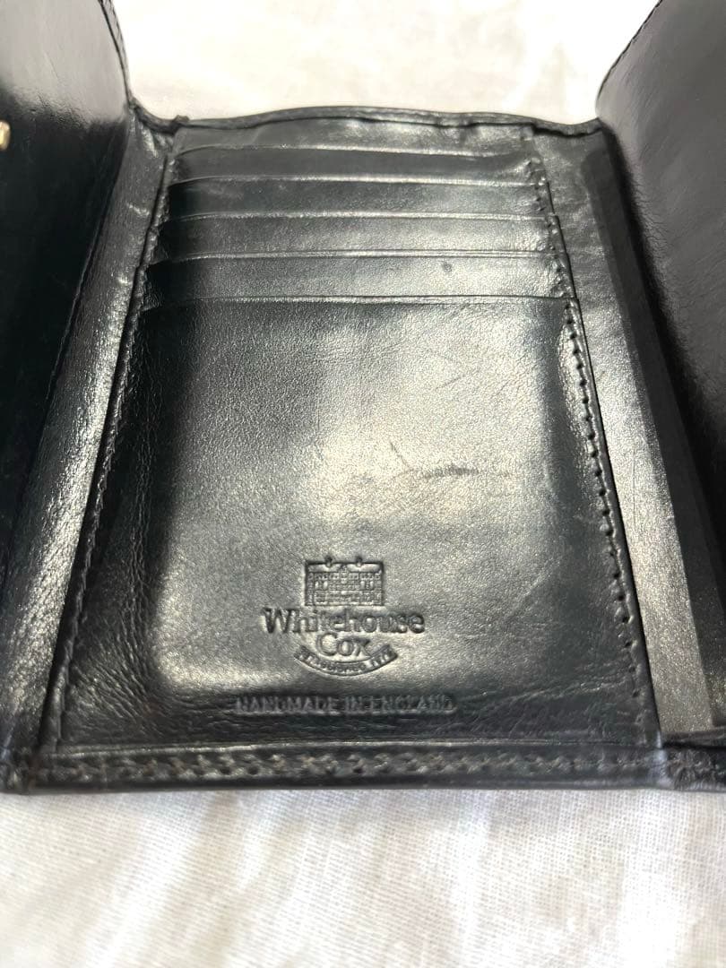 Whitehouse Cox ブラック三つ折り財布　ブライドルレザー(箱無し)