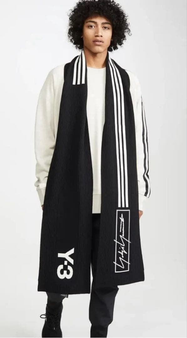 【美品】Y-3 マフラー BLACK yohjiyamamoto