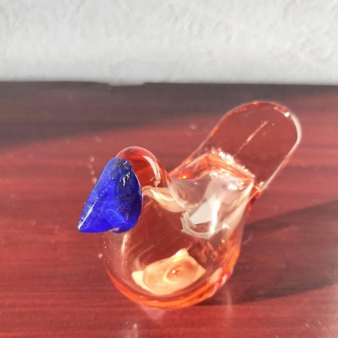 オイバ・トイッカ ガラスの鳥 シエッポ Sieppo サーモンピンク