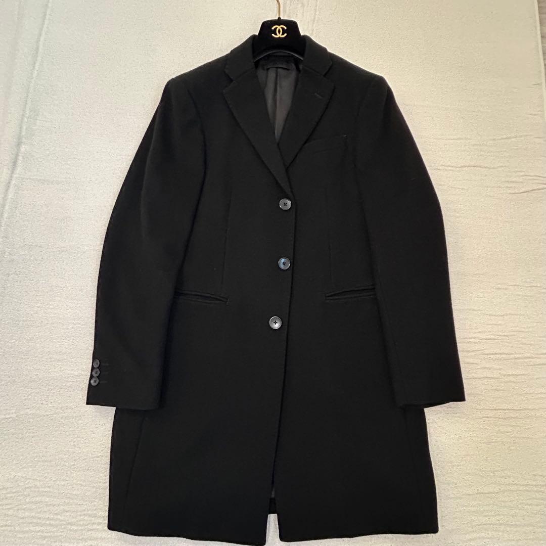 【未使用級】UNIQLO ウールカシミヤチェスターコート Lサイズ BLACK